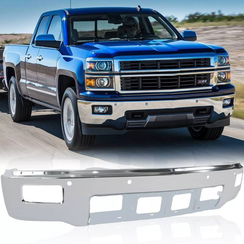 CHROME FRONT BUMPER FOR SILVERADO 1500HD 2014-2015 W/FOG LAMP HOLE,W/SENSOR HOLE