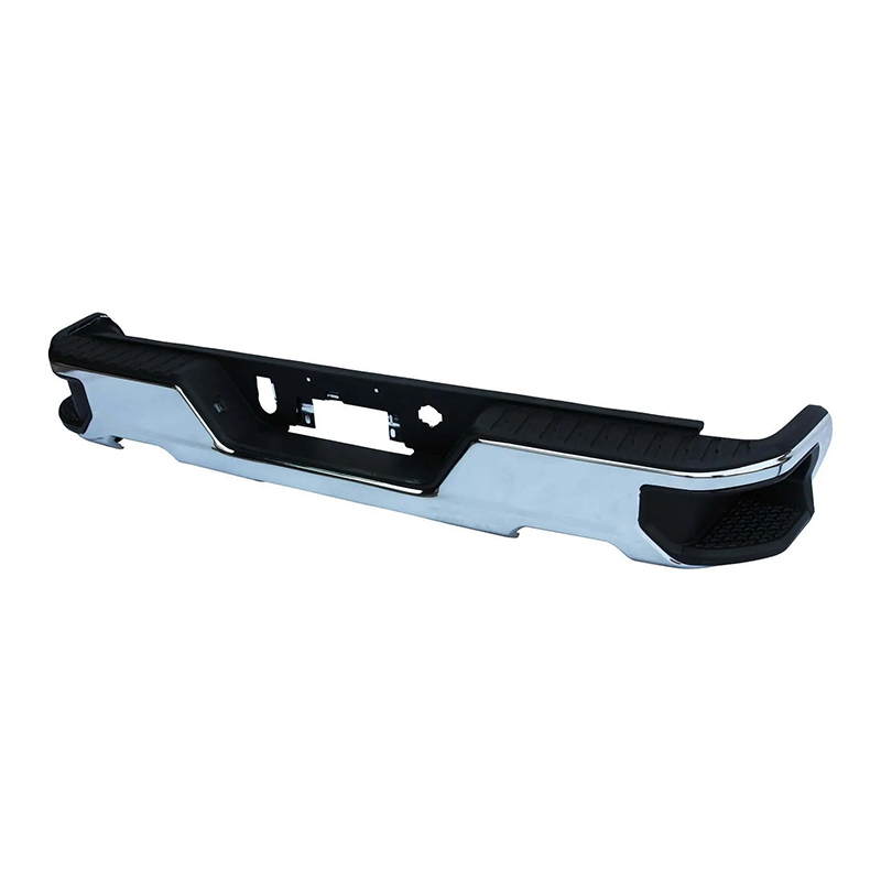 CHROME REAR BUMPER FOR CHEVY SILVERADO 1500 2019-2022 W/DUAL EXHAUST HOLE,W/O SENSOR HOLE
