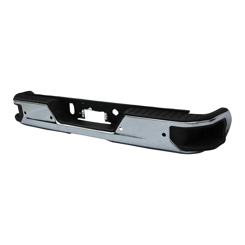 CHROME REAR BUMPER FOR CHEVY SILVERADO 1500 2019-2022 W/O DUAL EXHAUST HOLE,W/SENSOR HOLE