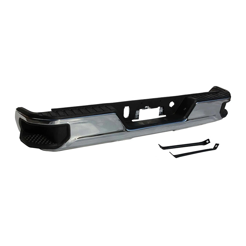 CHROME REAR BUMPER FOR CHEVY SILVERADO 1500 2019-2022 W/O DUAL EXHAUST HOLE,W/O SENSOR HOLE