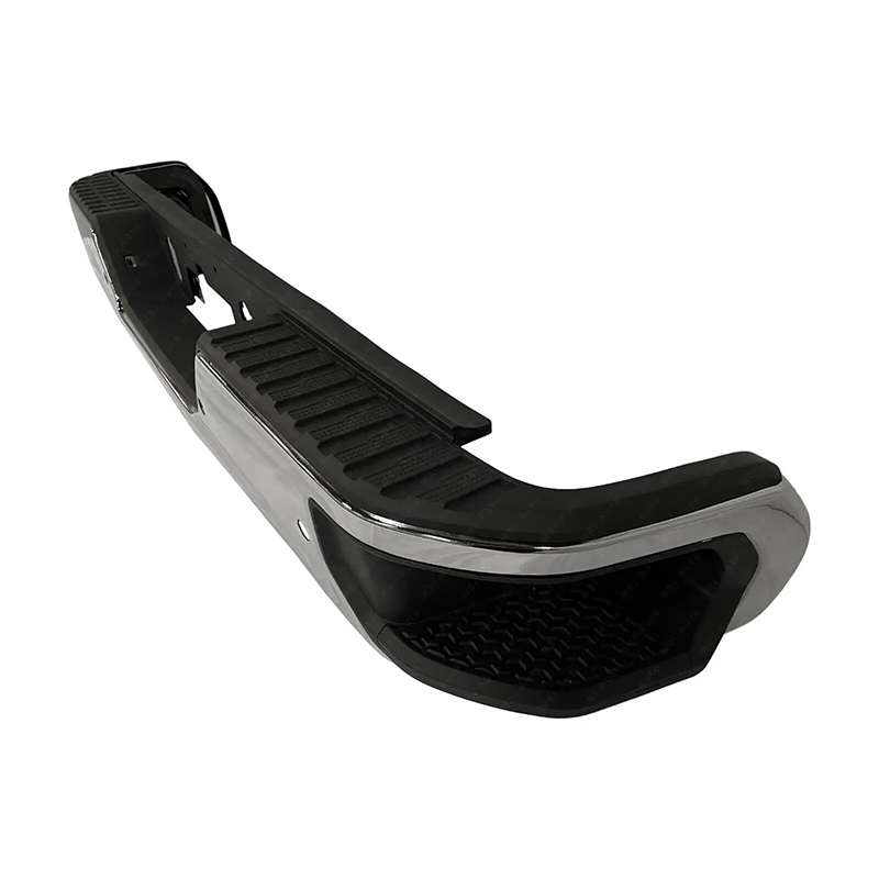 CHROME REAR BUMPER FOR CHEVY SILVERADO 1500 2019-2022 W/DUAL EXHAUST HOLE,W/SENSOR HOLE