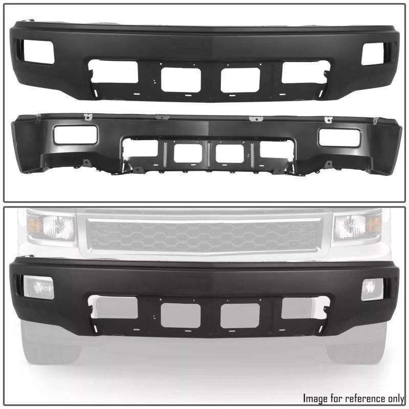 BLACK FRONT BUMPER FOR SILVERADO 1500HD 2014-2015 W/FOG LAMP HOLE