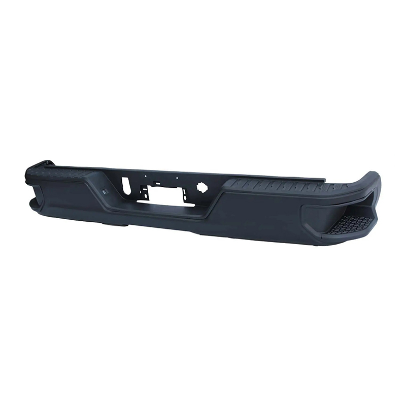 BLACK REAR BUMPER FOR CHEVY SILVERADO 1500 2019-2022 W/O DUAL EXHAUST HOLE,W/O SENSOR HOLE