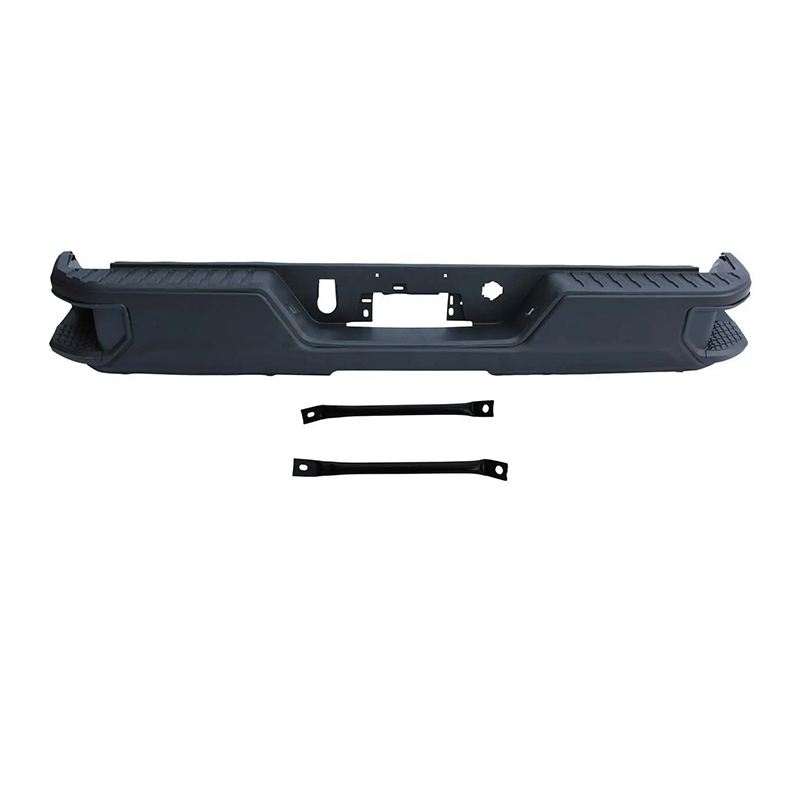 BLACK REAR BUMPER FOR CHEVY SILVERADO 1500 2019-2022 W/O DUAL EXHAUST HOLE,W/O SENSOR HOLE