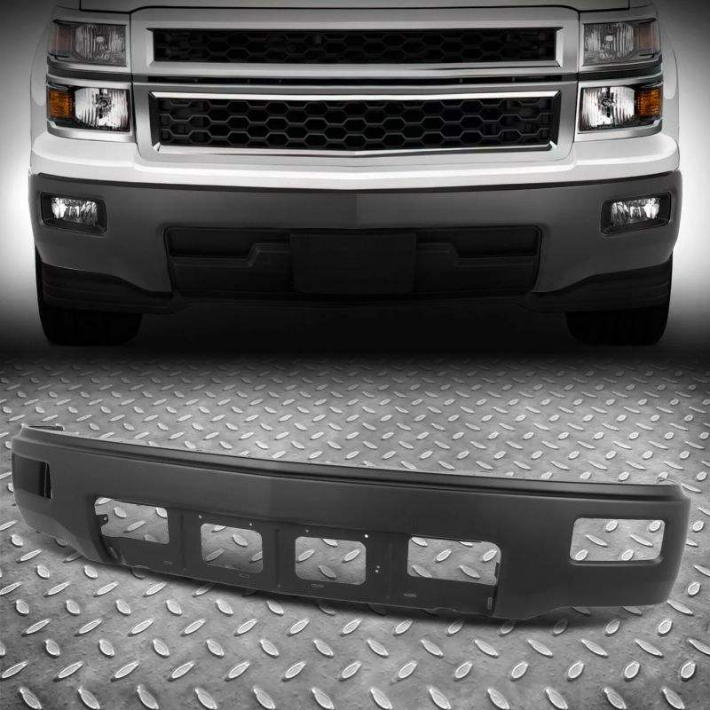 BLACK FRONT BUMPER FOR SILVERADO 1500HD 2014-2015 W/FOG LAMP HOLE