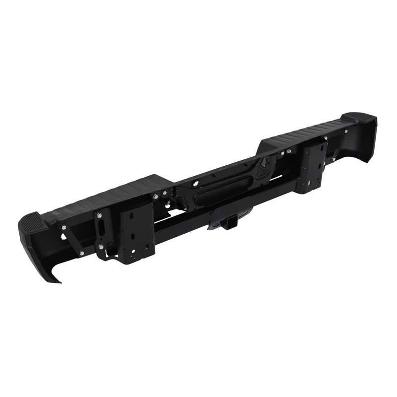 BLACK REAR BUMPER FOR FORD F-150 W/HEAVY DUTY TOW 2015-2020 ,W/SENSORS HOLES