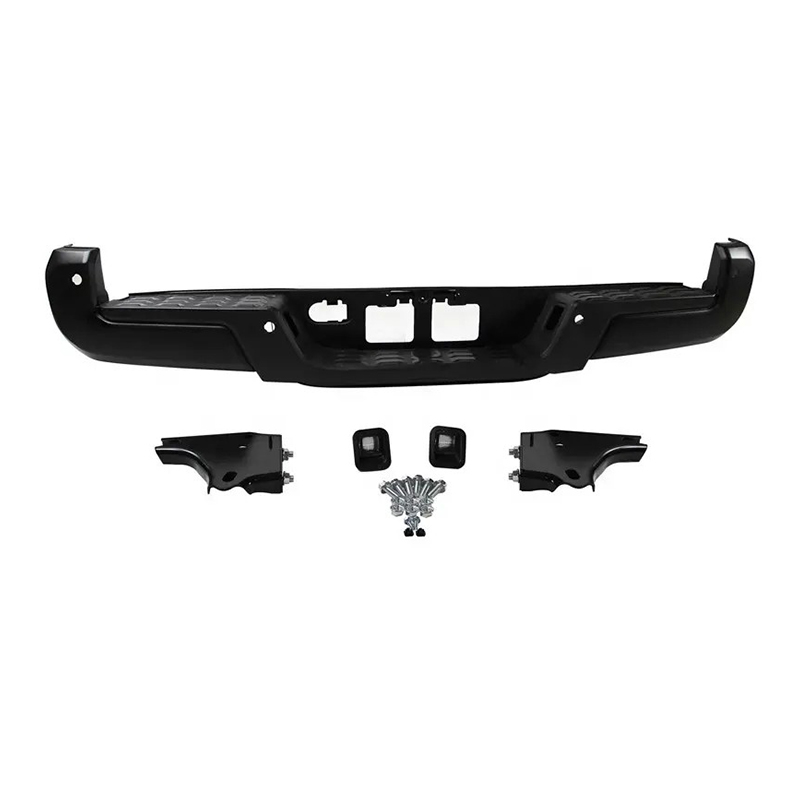 BLACK REAR BUMPER FOR TOYOTA TACOMA 2016-2020 W/SENSOR HOLE